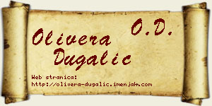Olivera Dugalić vizit kartica